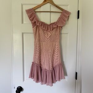 Saints and Secrets Anthropologie Mauve Off-The-Shoulder Dress, NWT, Size M